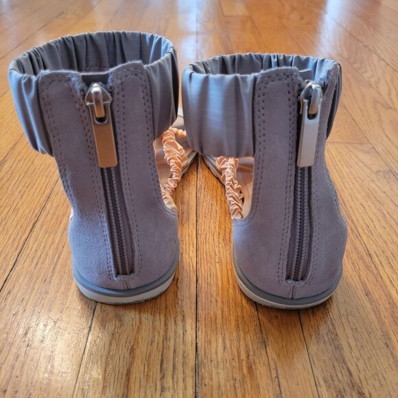 Sorel 7  ELLA II Ankle Strap Orange Grey Summer Sandals Flats - Picture 6 of 9